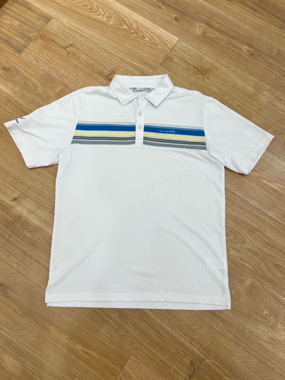 Travis Mathew Golf Polo Men's Sz M Wailea Pique White Lightweight‎ Quick Dry